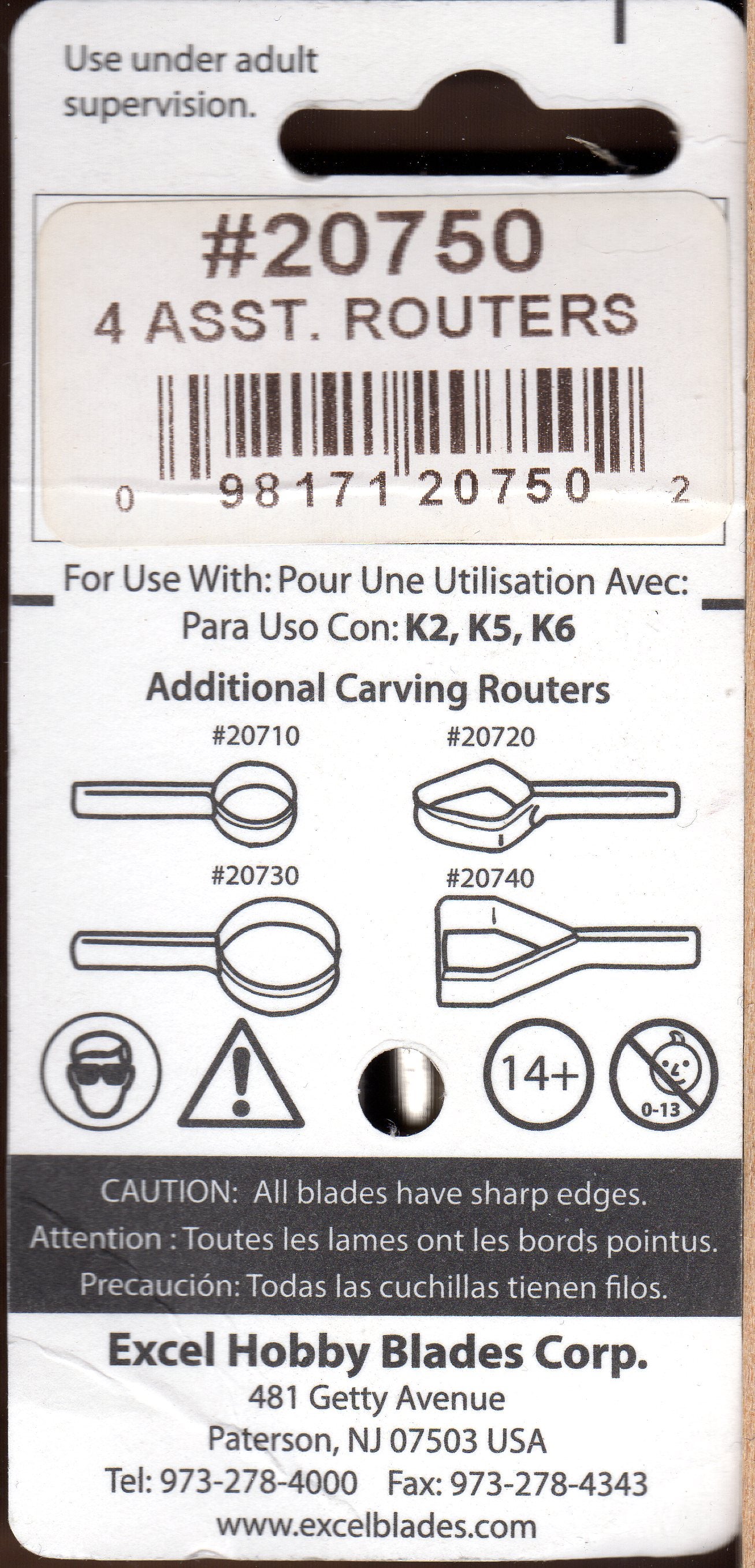 Excel 20750 4pc Excel Carving Router Set Hardwoods, Hardware, & Hobbies